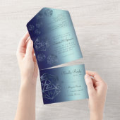 RPG Luxe | Navy Sheen Fantasy Tafelblad Gamer Dice All In One Uitnodiging (Afscheurbaar)