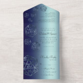 RPG Luxe | Navy Sheen Fantasy Tafelblad Gamer Dice All In One Uitnodiging (Binnen)