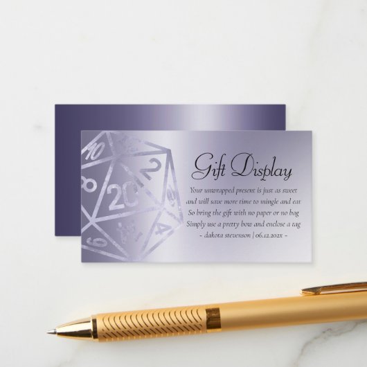 RPG Luxe | Paarse Fantasy Tabletop Gamer-evenement Informatiekaartje (Voorkant / Achterkant in situ)