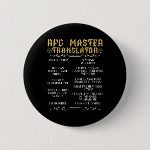 Rpg Master Vertaler D20 Tafel Top Games Grappige R Ronde Button 5,7 Cm