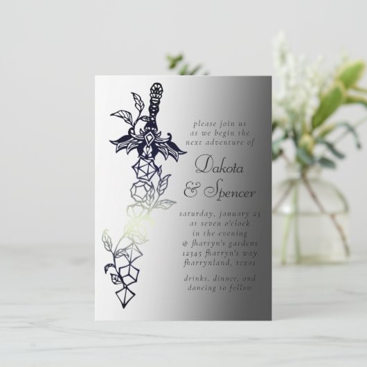 RPG-zwaard | Classic Fantasy tafelblad Gamer Dice Kaart (Staand voorkant)