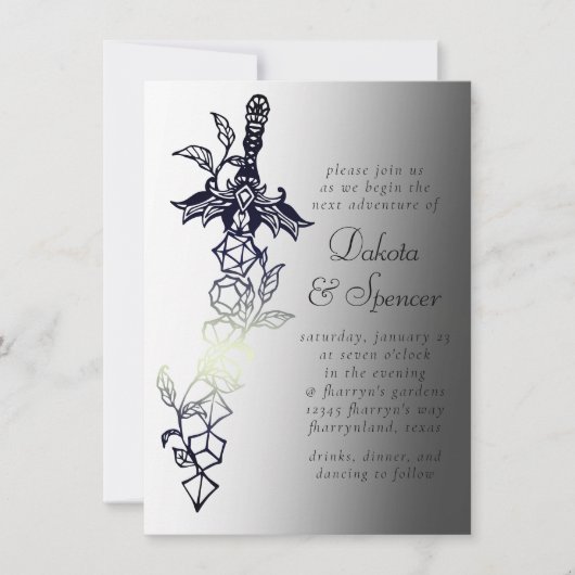 RPG-zwaard | Classic Fantasy tafelblad Gamer Dice Kaart (Voorkant)