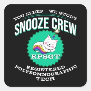RPSGT Kawaii Unikitty Snooze PolySomnoGraphic Tech Vierkante Sticker
