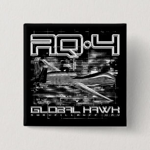RQ-4 Global Hawk Vierkante Button 5,1 Cm