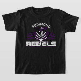 RR 01 | White Rebel Logo Enfants Black T-Shirt