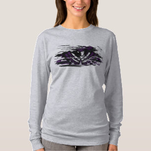 RR 03   Logo noir Rebel féminin T-shirt à deux côt