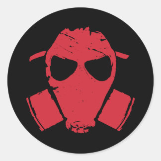 RRC - gasmasker rood Ronde Sticker