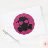 RRC - Gasmasker roze Ronde Sticker (Envelop)