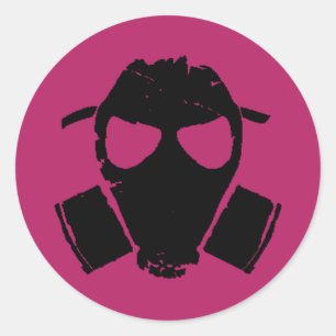RRC - Gasmasker roze Ronde Sticker