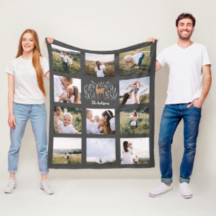 Rrendierbotanische elegant 11 foto modern zwart fleece deken