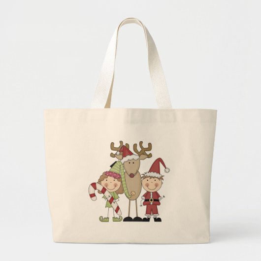 Rrendieren en Elves T-shirts en cadeautjes Grote Tote Bag (Voorkant)