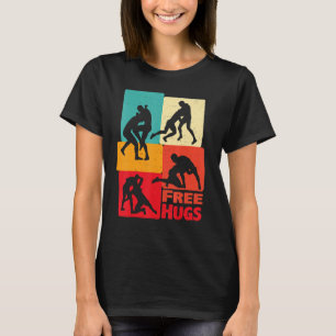 Rrestling Gifts - Funny Free Hugs Wrestling - Funn T-shirt