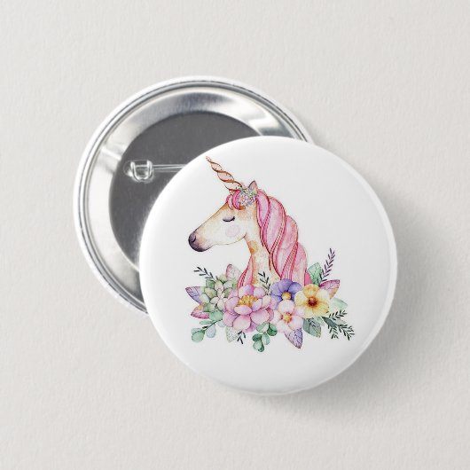 Rround Unicorn Button drukt uzelf ontwerper uit (Voorkant /achterkant)