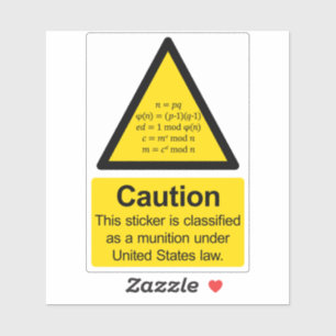 RSA cryptografische exportmunitie waarschuwingssti Sticker