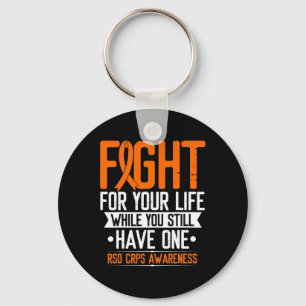 RSD CRPS Awareness Fight for Life Warrior Oranje R Sleutelhanger