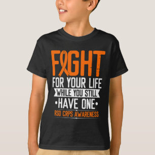 RSD CRPS Awareness Fight for Life Warrior Oranje R T-shirt