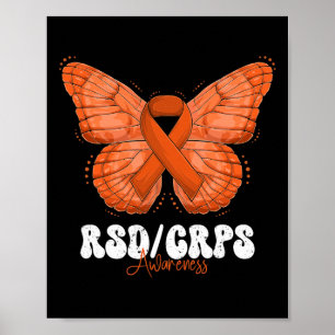 RSD CRPS Awareness Month Oranje lintvlinder Poster
