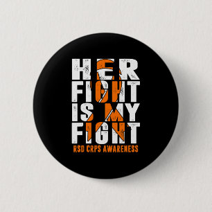 RSD CRPS Bewustzijn Haar Fight Oranje Ribbon Compl Ronde Button 5,7 Cm