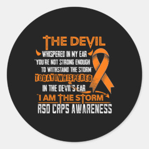 RSD CRPS Bewustzijn Ik Ben De Storm Duivel Ronde Sticker