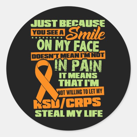 RSD CRPS-bewustzijn Ronde Sticker (Voorkant)