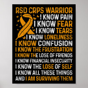 RSD CRPS Warrior Sinaasappel Ribbon CRPS Awareness Poster