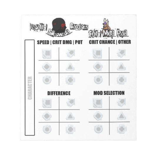 RSG Finity Mod Pad Notitieblok (Voorkant)
