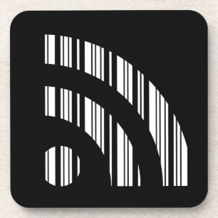 RSS FEED BAR CODE Logo Barcodepatroonontwerp Drankjes Onderzetter