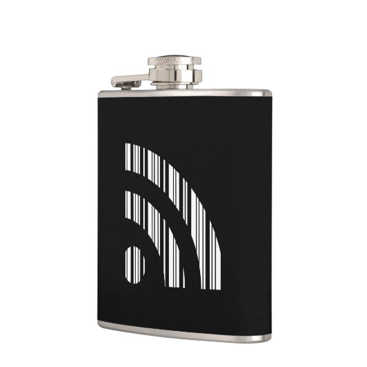 RSS FEED BAR CODE Logo Barcodepatroonontwerp Heupfles (Links)