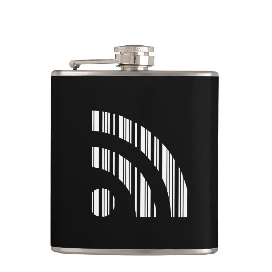 RSS FEED BAR CODE Logo Barcodepatroonontwerp Heupfles (Voorkant)