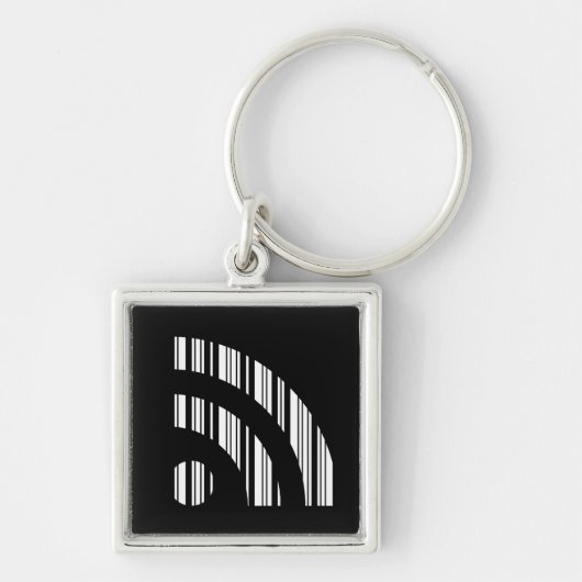 RSS FEED BAR CODE Logo Barcodepatroonontwerp Sleutelhanger (Voorkant)