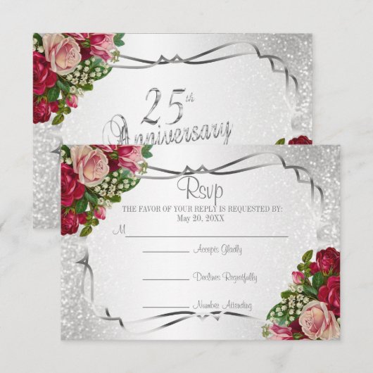 RSVP 25e anniversaire d'argent (Devant / Derrière)