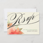 RSVP 2-zijdig herfst oranje bloemen Kaartje (Achterkant)