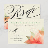 RSVP 2-zijdig herfst oranje bloemen Kaartje (Voorkant / Achterkant)