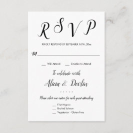 RSVP 3 Menu Keuze Reactie Antwoord
