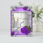 RSVP 40e fête d'anniversaire Purple Rose Argent (Debout devant)