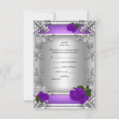 RSVP 40e fête d'anniversaire Purple Rose Argent (Dos)
