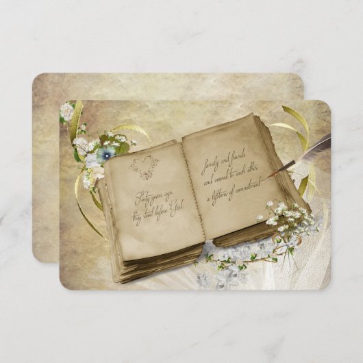 RSVP-40e veruwingshuwelijksgeloften Kaart (Voorkant / Achterkant)