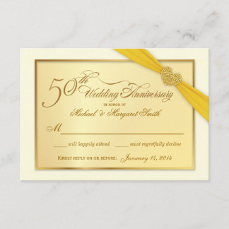 RSVP - 50e Golden Jubileum-uitnodigingen Kaartje