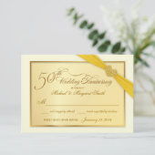 RSVP - 50e Golden Jubileum-uitnodigingen Kaartje (Staand voorkant)
