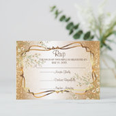 RSVP 50th Gold Glitter Jubileum (Staand voorkant)