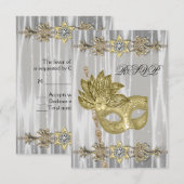 RSVP à la soirée masquée Or Noir Blanc (Devant / Derrière)