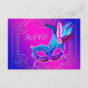 RSVP à la soirée masquée rose violet