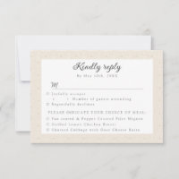 RSVP à motifs avec choix de repas