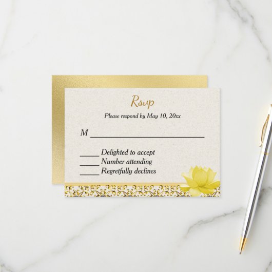 RSVP à une invitation de mariage hindou indien (Devant/Arrière en situation)