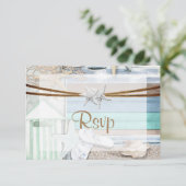 RSVP aan het strand bruiloft (Staand voorkant)