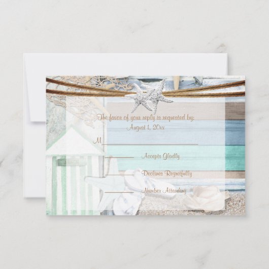 RSVP aan het strand bruiloft (Achterkant)