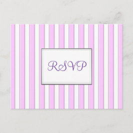 RSVP Aangepast roze strepen Briefkaart