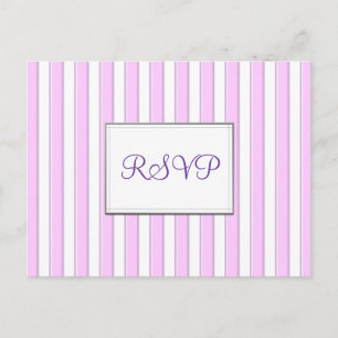RSVP Aangepast roze strepen Briefkaart