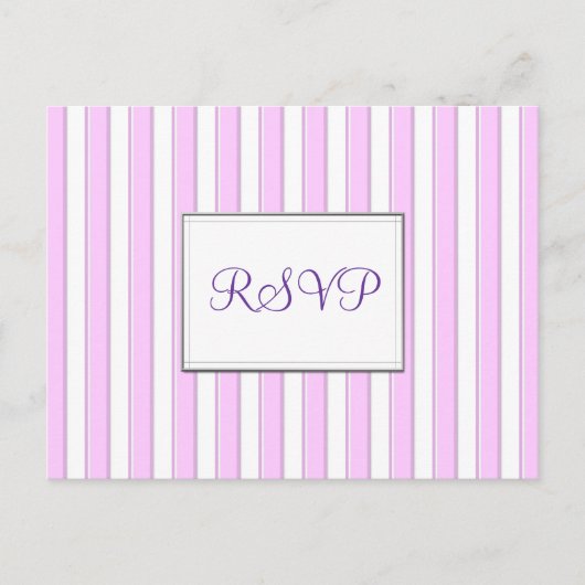 RSVP Aangepast roze strepen Briefkaart (Voorkant)