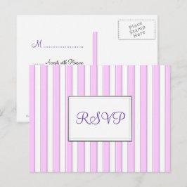 RSVP aangepaste roze strepen briefkaart